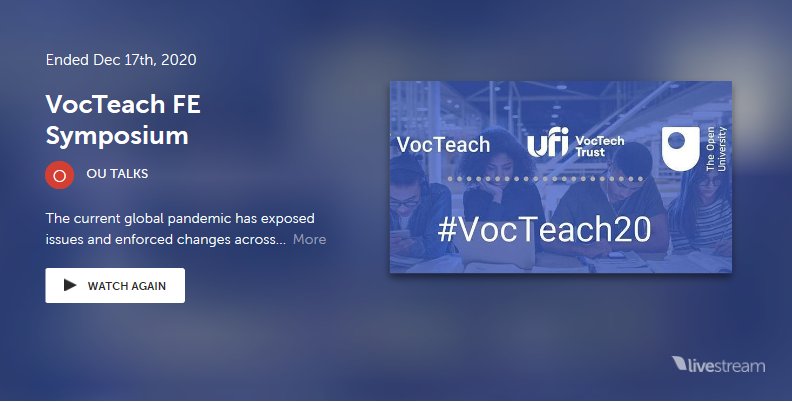 VocTeach FE Symposium Replay Banner